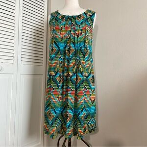 Ronni Nicole Sleeveless Colorful Printed Swing Dress Size 10